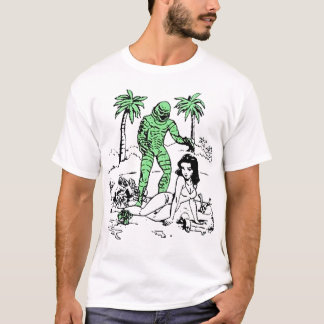 Camiseta Criatura Da Alta Qualidade Da Arte Da Lagoa Negra