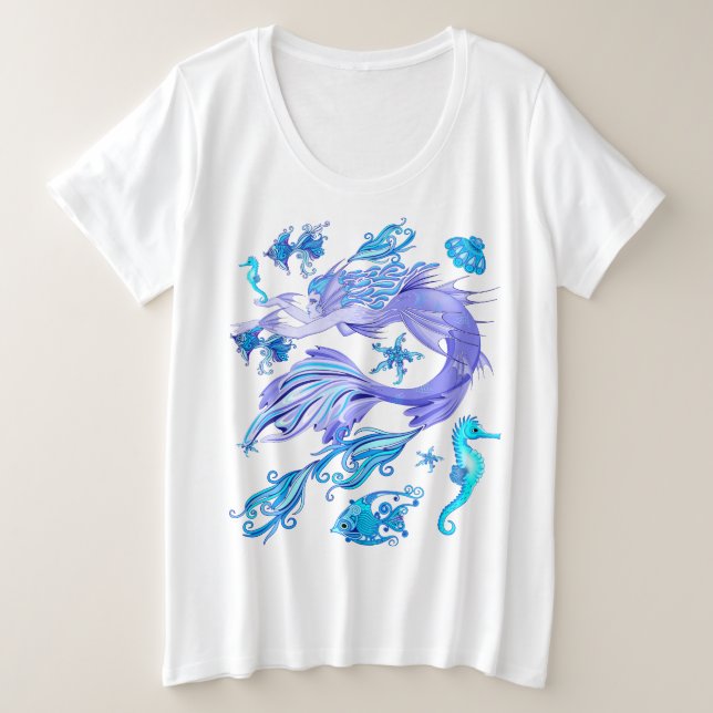 Camiseta Criatura De Fada Roxa Sereia (Frente do Design)