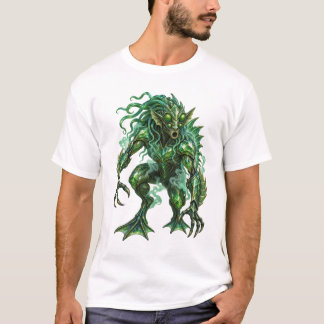 Camiseta Criatura de Fantasia Alien Escura Verde Esmeralda