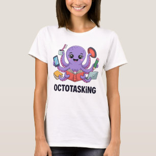 Camiseta Criatura de Octotarefa em Modo Multitarefa