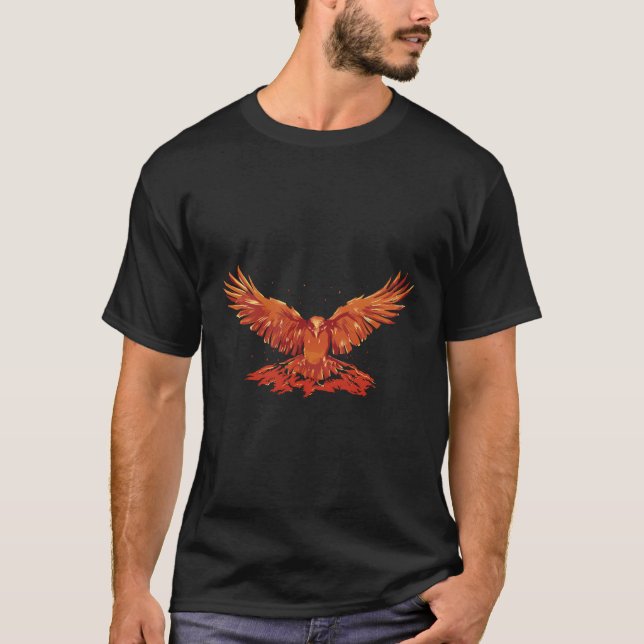 Camiseta Criatura de pássaros Phoenix voadora mitológica (Frente)