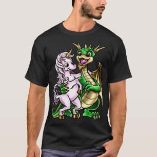 Camiseta Criatura do abraço Dragon e Unicorn Friendship