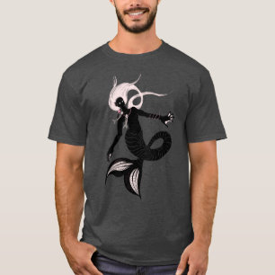 Camiseta Criatura do Mar Negro Do Pescoço De Sereia