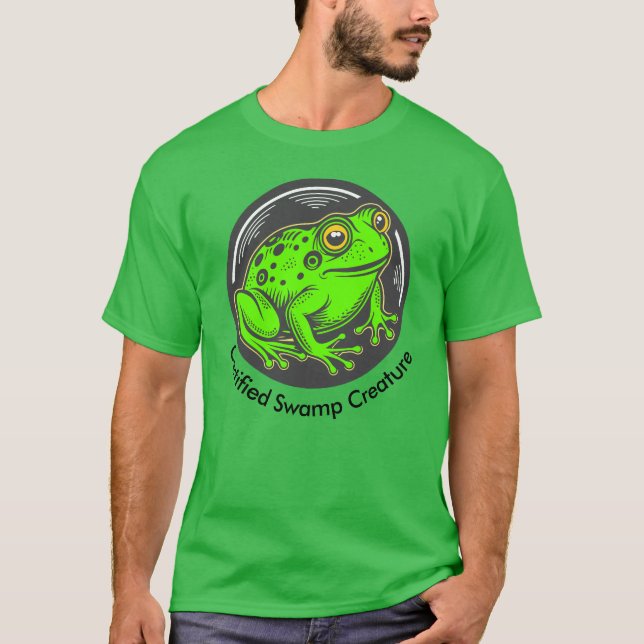 Camiseta Criatura do Pântano Certificada com Texto Personal (Frente)