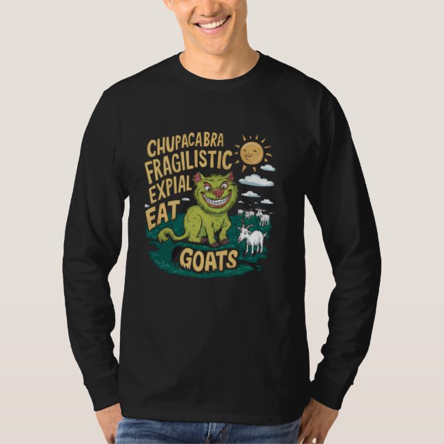 Camiseta Criatura Lendária Chupacabra Criptografia Mítica D (Frente)