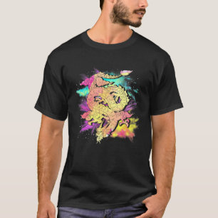 Camiseta Criatura Mítica Colorida Fantasia Cultura Asiática