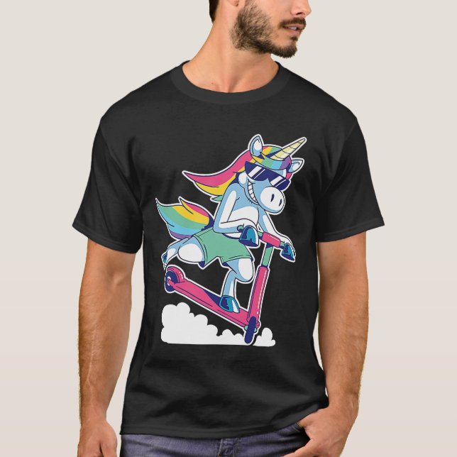Camiseta Criatura Mítica Unicórn patinete Pegasus F (Frente)