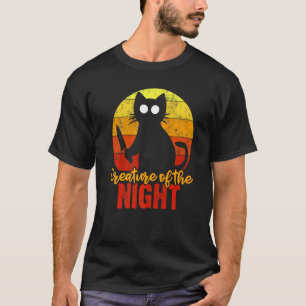 Camiseta Criatura Noturna Gato Sangrento Halloween Macabro
