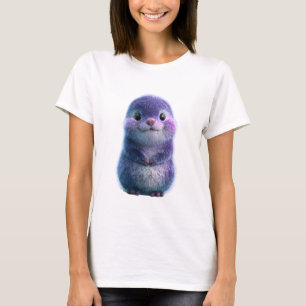 Camiseta Criatura Roxa Fofa Adorável Arte Mulheres