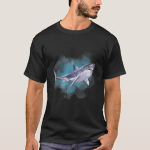 Camiseta Criaturas de tubarão no oceano profundo e vida à r