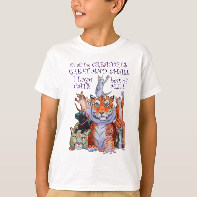 Camiseta Criaturas Excelente e Gato Pequeno! (Frente)