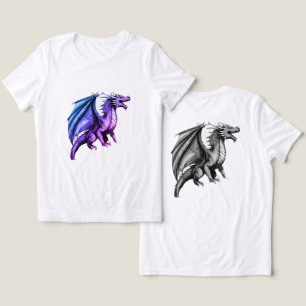 Camiseta "Criaturas Lendárias: Preto e Branco Intrincado