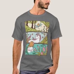 Camiseta Criaturas Mágicas Unicórnio Fada De Sereia