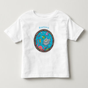 Camiseta Criaturas marinhas engraçadas desenho de desenhos