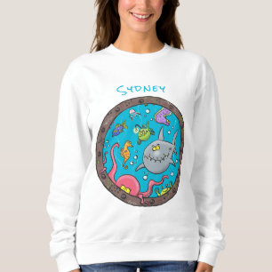 Camiseta Criaturas marinhas engraçadas desenho de desenhos 