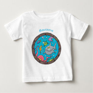 Camiseta Criaturas marinhas engraçadas desenho de desenhos 