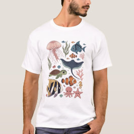 Camiseta Criaturas Marinhas Subaquáticas