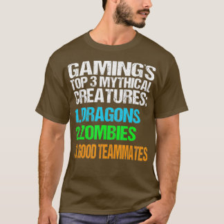 Camiseta Criaturas Míticas de Jogos Dragam Bons Zumbis