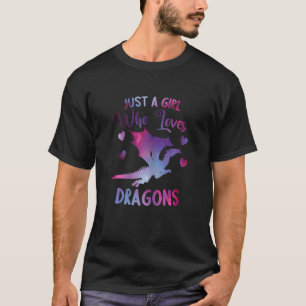 Camiseta Criaturas Míticas Dragão Apenas Uma Menina Que Ama