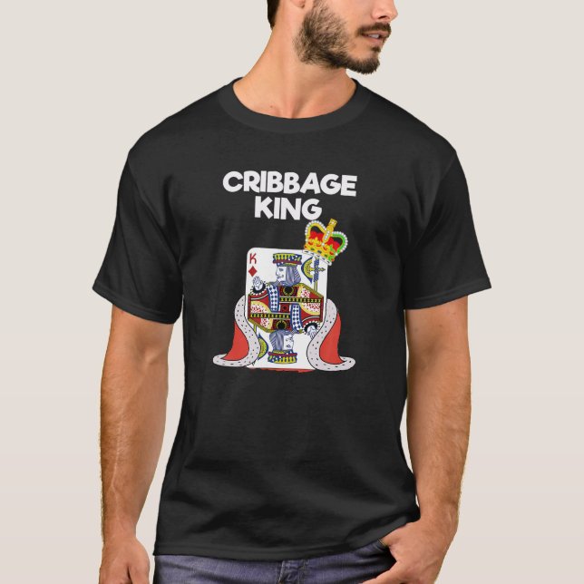 Camiseta Cribbage T Shirt Engraçado Cribbage King Player (Frente)