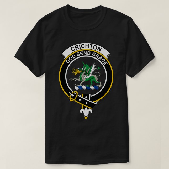 Camiseta Crichton Crest Tartan Clan Scottish Clan (Frente do Design)