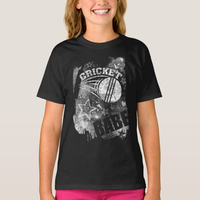 Camiseta Cricket Babe, Gripe Negra (Frente)