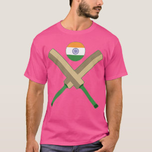 Camiseta Cricket Bat Cricket Ball Indian Flag