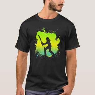 Camiseta Cricket Batsman para Cricketer Retro Girls Cricket