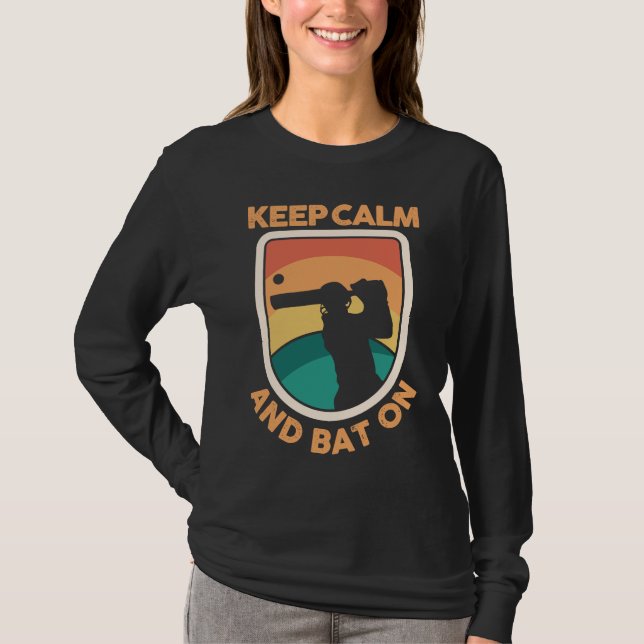 Camiseta Cricket Player Cricketer Athlete Keep Calm And Bat (Frente)