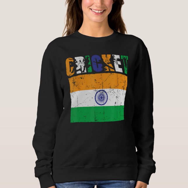 Camiseta Cricket Player Indian Flag For Youth Boys Kids (Frente)