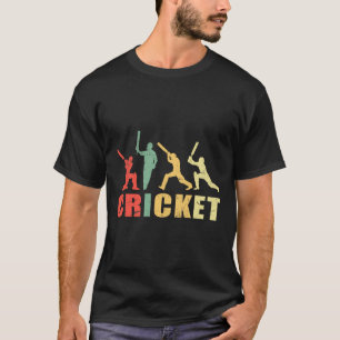 Camiseta Cricket Retro Cores Vintage Jogadores de Cricket