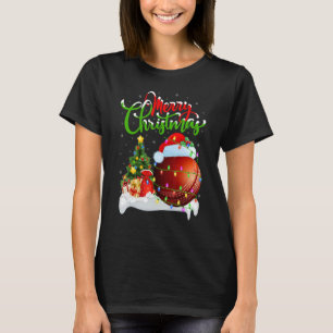 Camiseta Cricket Sports Xmas Decoration Papais noeis Cricke