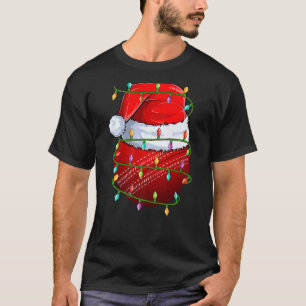 Camiseta Cricket Sports Xmas Lights Cricket Ball Natal