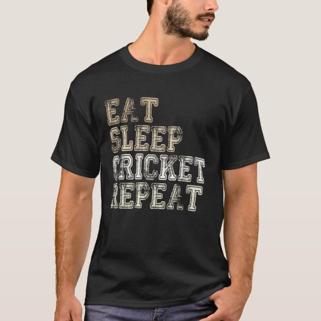 Camiseta Cricket Team Outfit Eat Sleep Cricket Repeat Sayin (Frente)