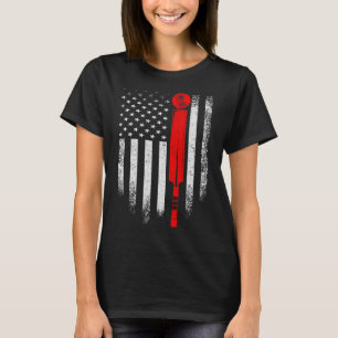 Camiseta Cricket Vintage EUA Bandeira Americana Críquete Pa