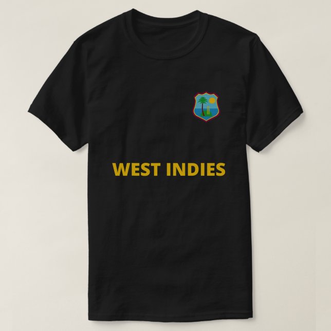 Camiseta Cricket West Indies Fan Helmet Ball and Bat Design (Frente do Design)