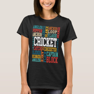 Camiseta Cricketer de Críquete de Nuvem de Críquete e Jogad