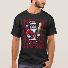 Camiseta Cricketmas de Natal do jogador de críquete papais 