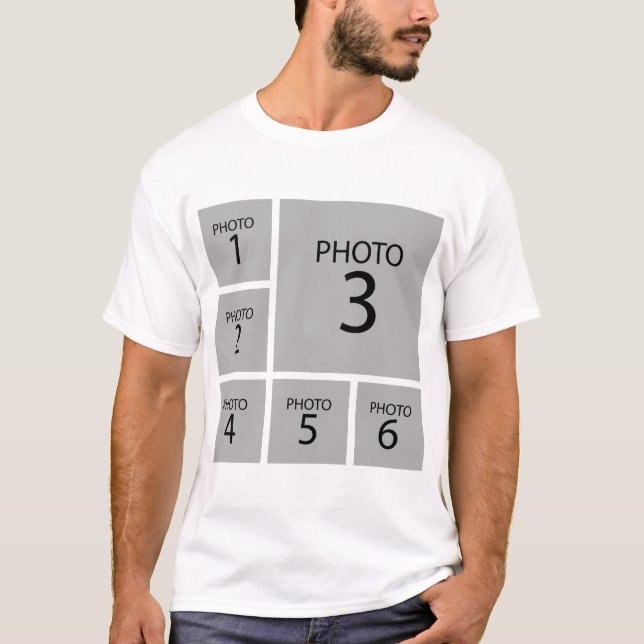Camiseta Crie a sua colagem Personalizada modelo 6 FOTO (Frente)