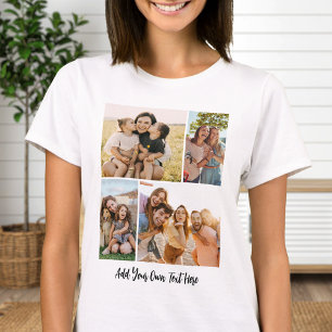Camiseta Crie a sua própria colagem de 4 fotos