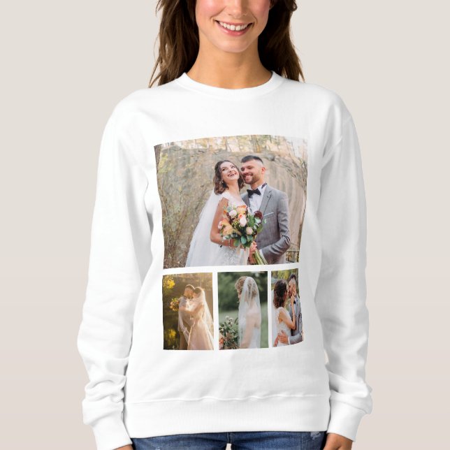 Camiseta Crie A Sua Própria Colagem De Casamento Fotográfic (Frente)