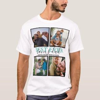Camiseta Crie a sua própria Colagem de Fotos do Pai 4 Moder