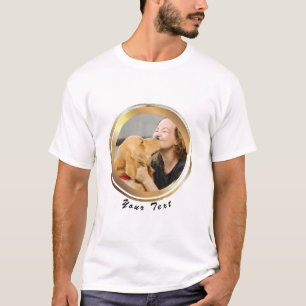 Camiseta Crie a sua própria fotografia do cão no círculo
