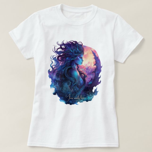 Camiseta Crie A Sua Própria Sereia Mítica (Frente do Design)