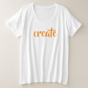 Camiseta "Crie" com tamanho de mulher