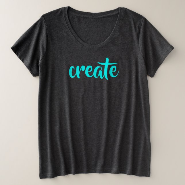 Camiseta "Crie" com tamanho de T-Shirt (Frente do Design)