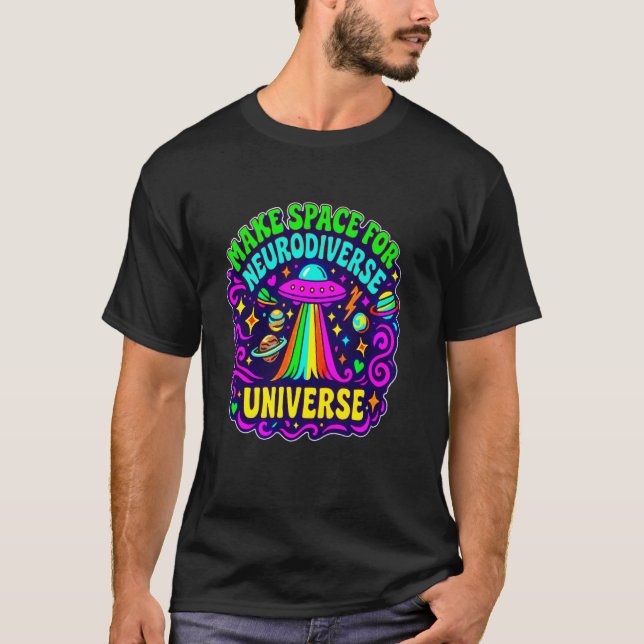 Camiseta Crie Espaço para Citação Espacial do Universo Neur (Frente)