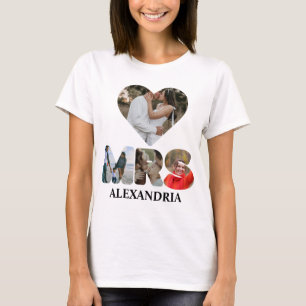 Camiseta Crie o seu próprio casal Sr. e Sra. Fotografia Mat