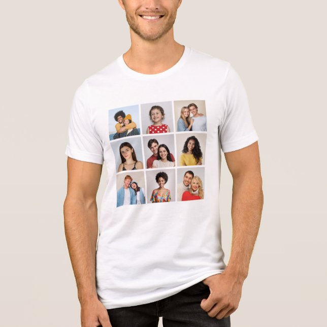 Camiseta Crie seu próprio 9 fotocolagem Unisex (Frente)