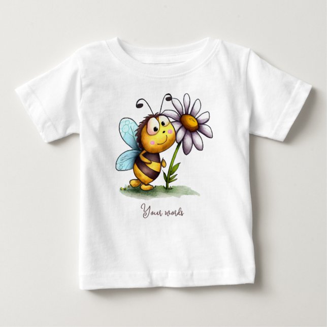 Camiseta Crie seu próprio Abelhinha Fofo e Margarida (Frente)